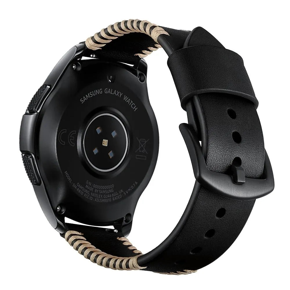 Coros Pace 4 Stitched Leather Strap (Black)