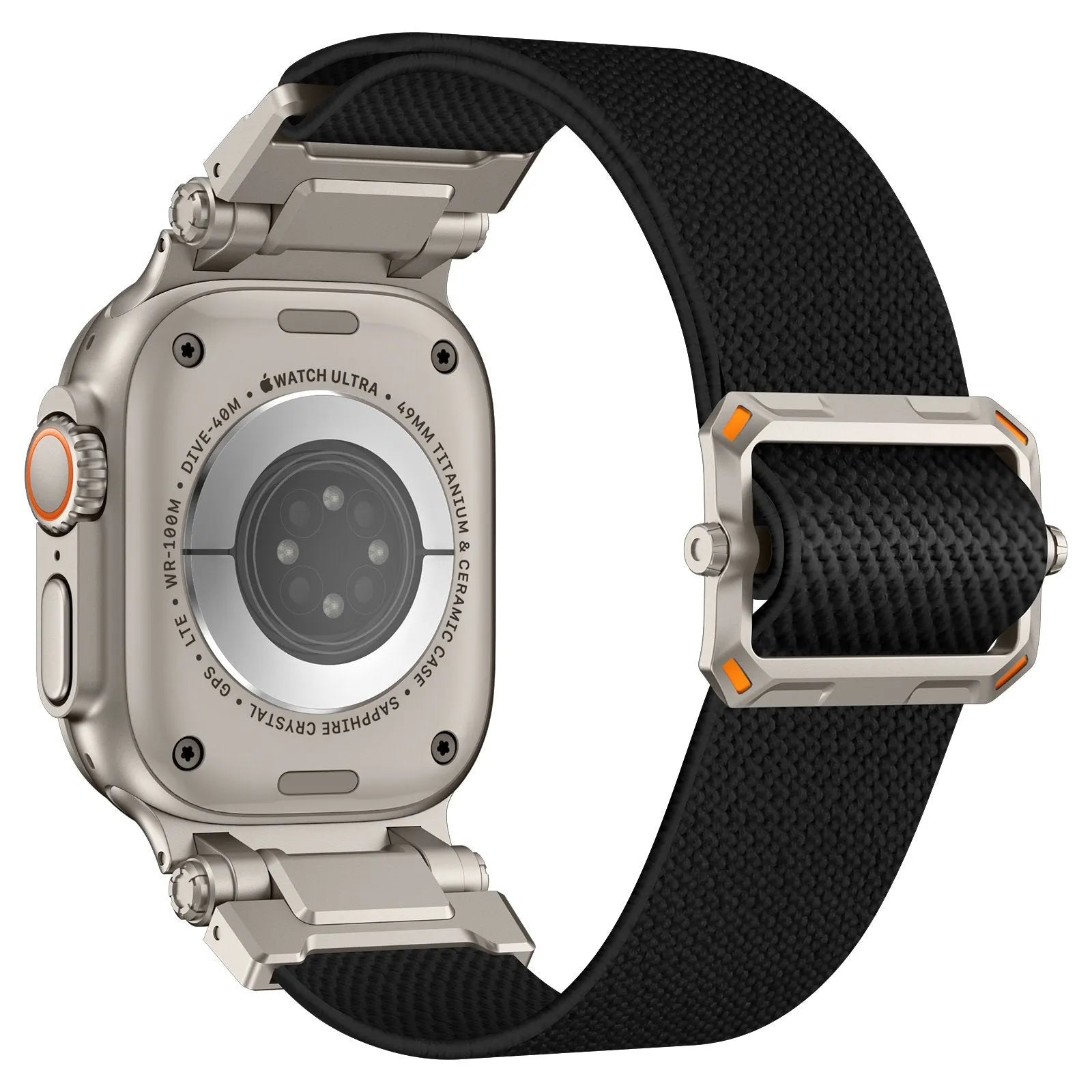 Bracelet en polyester 'Explorer' Apple Watch (noir/titane)