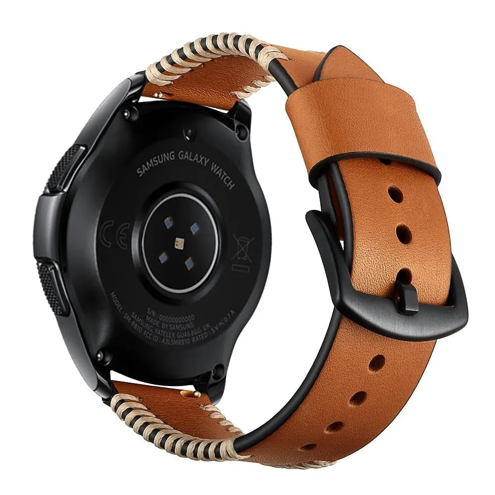 Bracelet en cuir cousu Honor Watch GS 3 (brun)