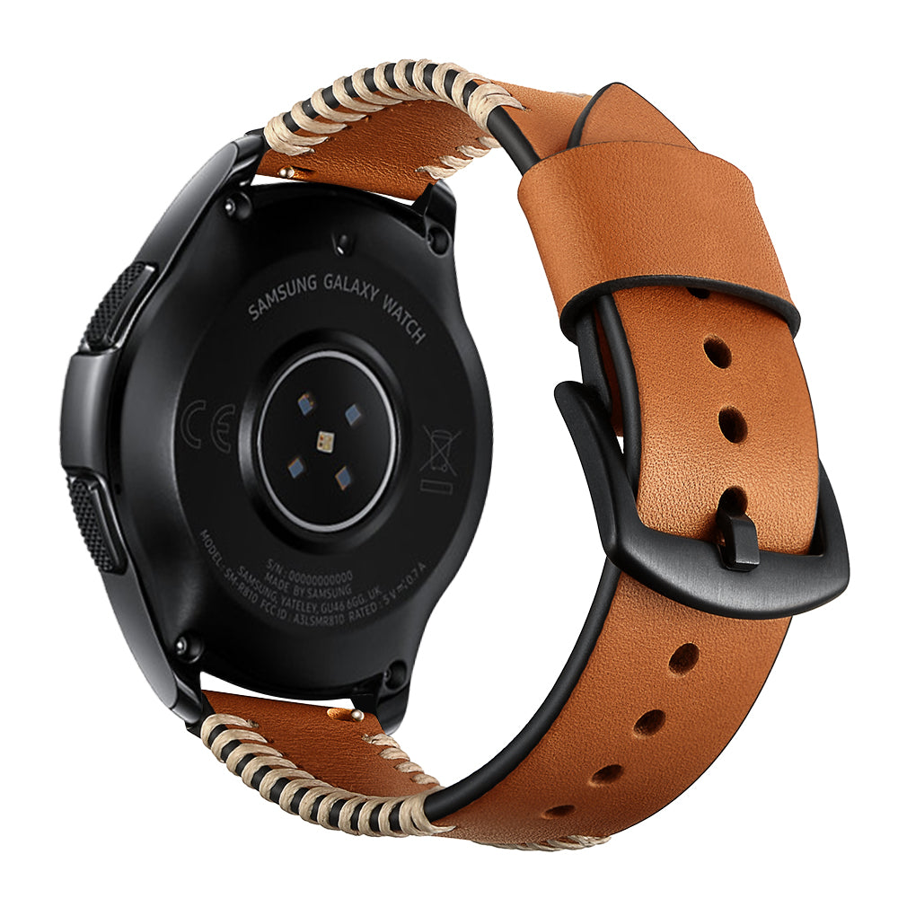 Bracelet en cuir cousu Samsung Galaxy Watch 6 - 40mm (brun)