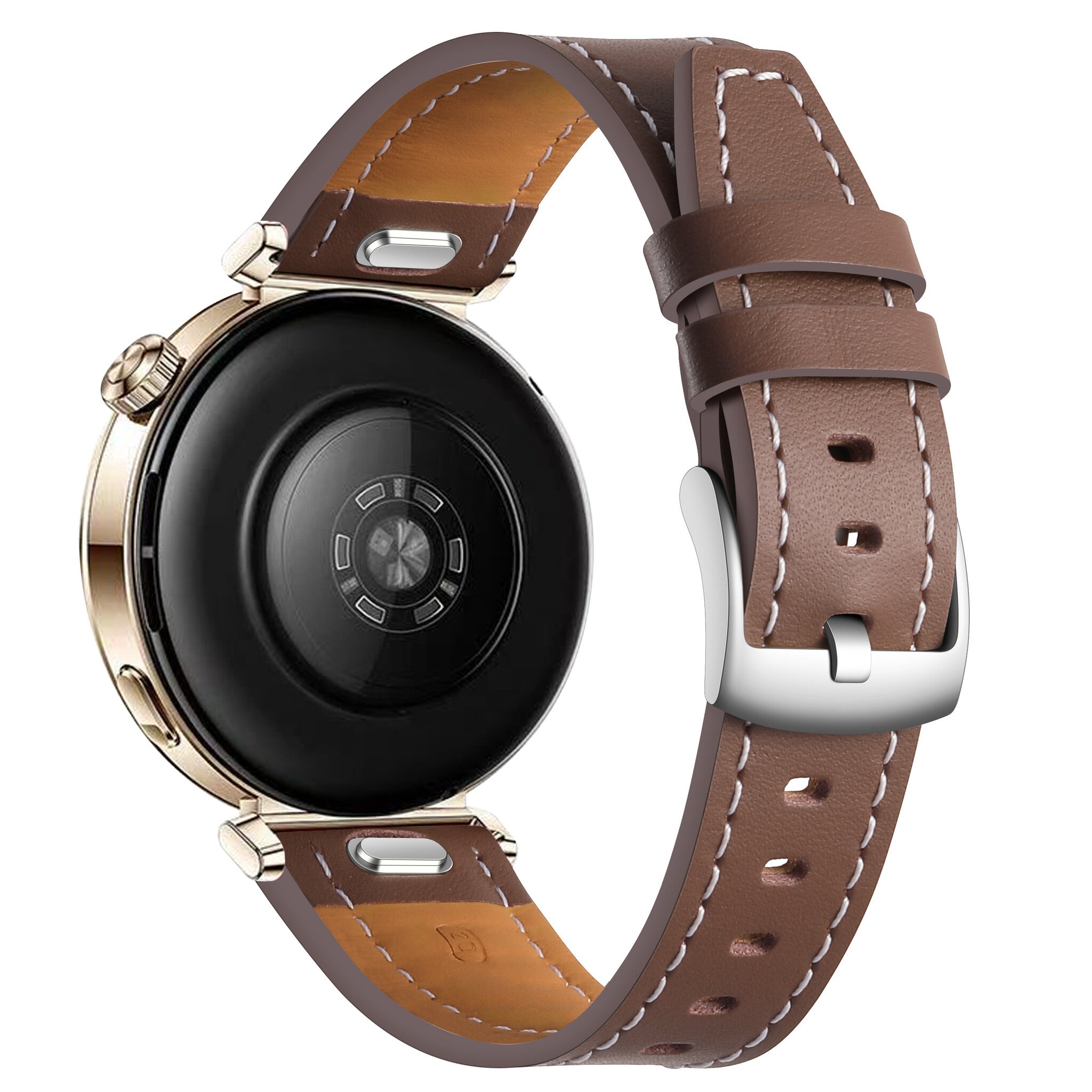 Bracelet cuir 'One Push' Huawei Watch 5 - 42mm (marron foncé)