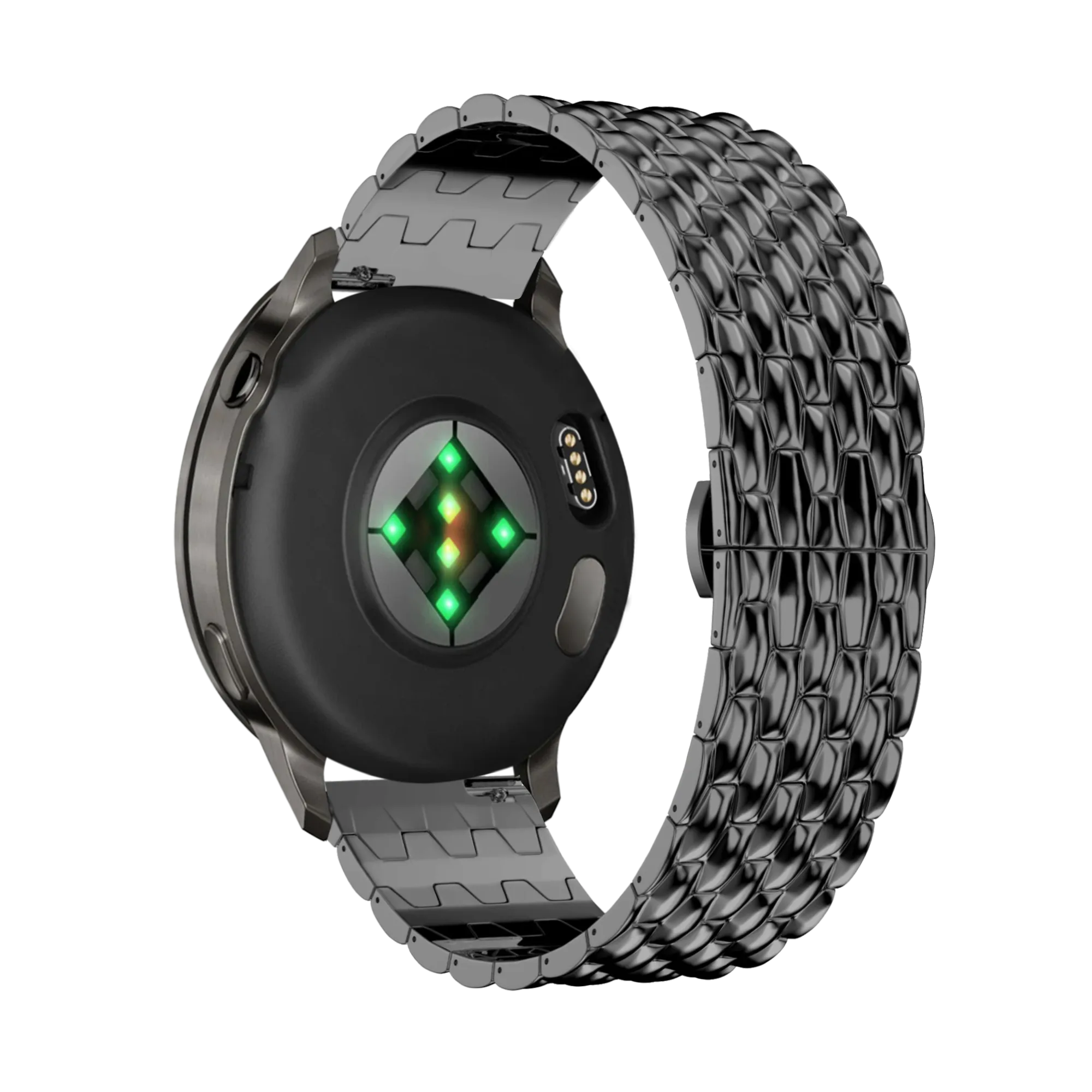 Bandz Bracelet acier 'Dragon' Garmin Forerunner 170 (noir)