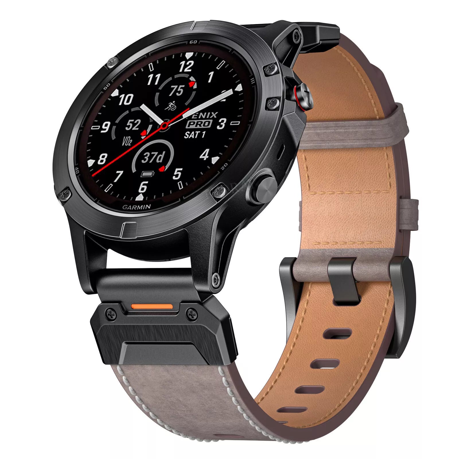 Bracelet cuir authentique Garmin Approach S62 (gris)