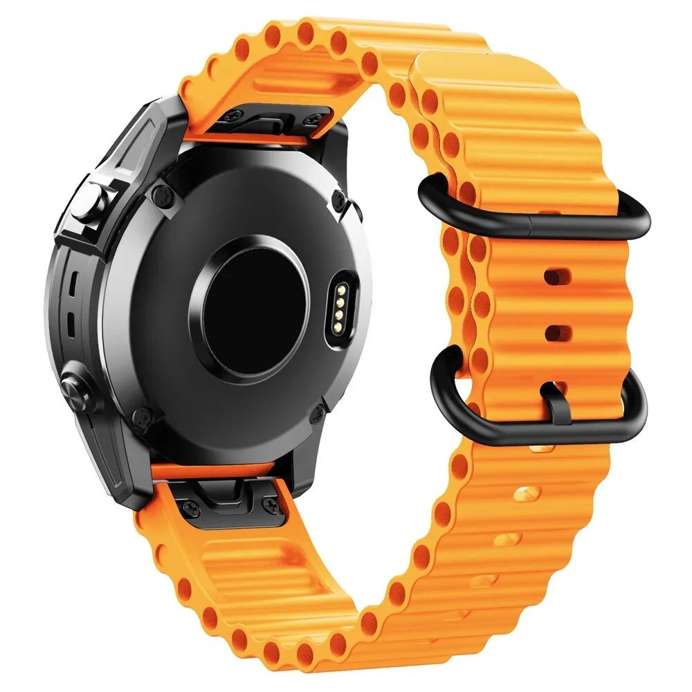 Bracelet ondulé Garmin Quatix 8 - 51mm (orange)