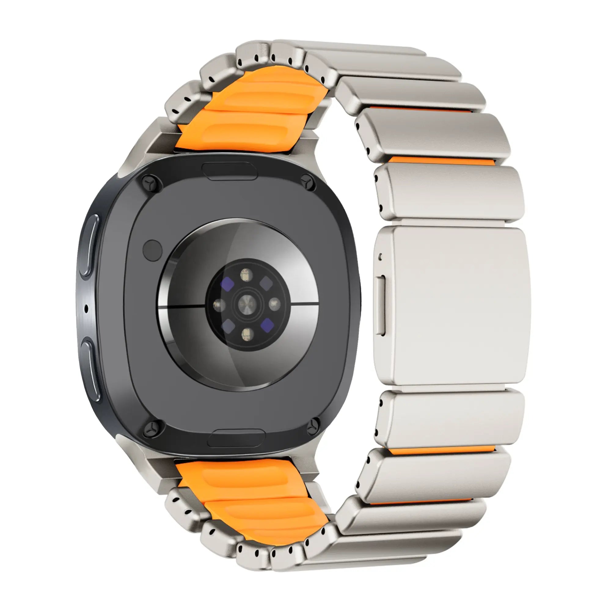 Bandz Bracelet titane 'Hybrid' Samsung Galaxy Watch 9 - 44mm (titane/orange)