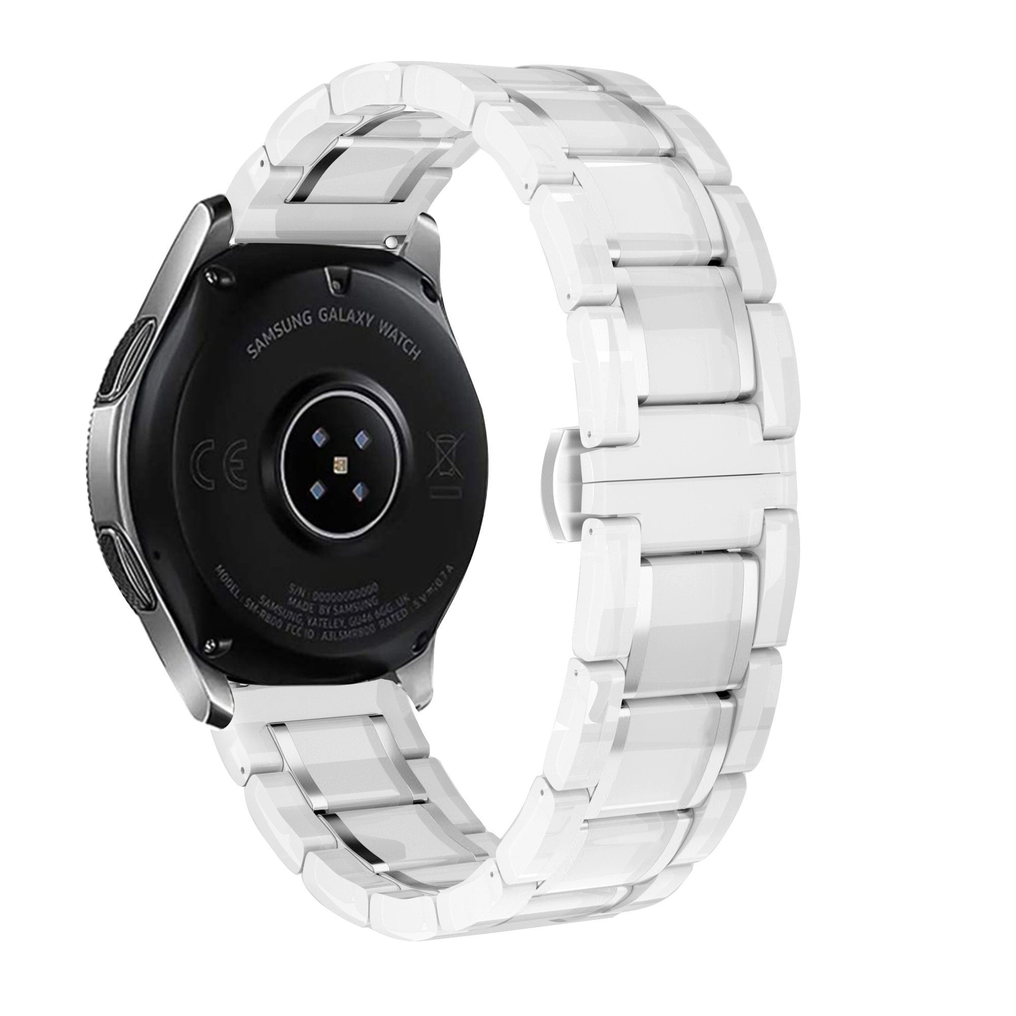 Bracelet en céramique avec maillons Samsung Galaxy Watch 4 - 44mm (blanc/argenté)