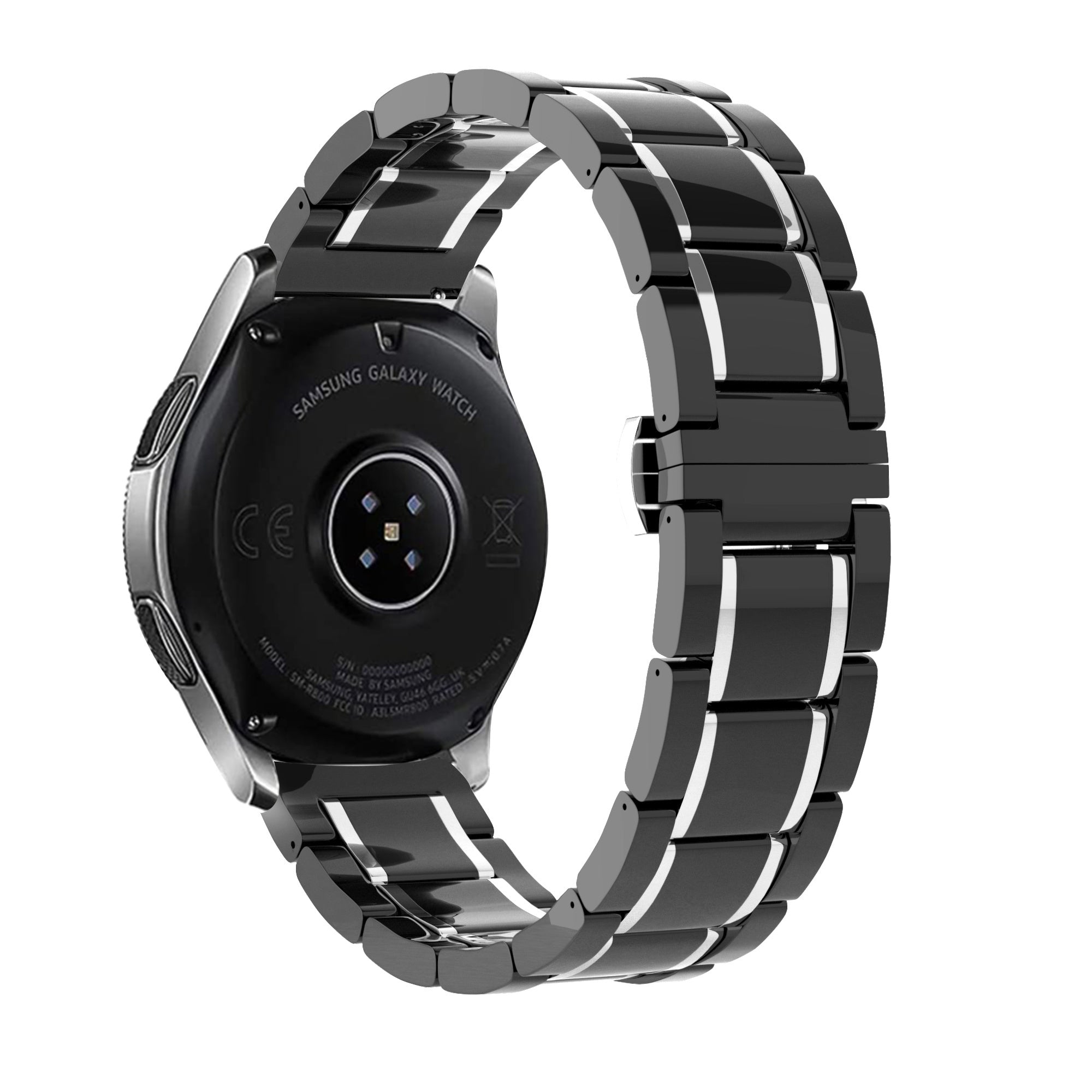 Bracelet acier céramique Huawei Watch GT 2 Pro (noir/argent)