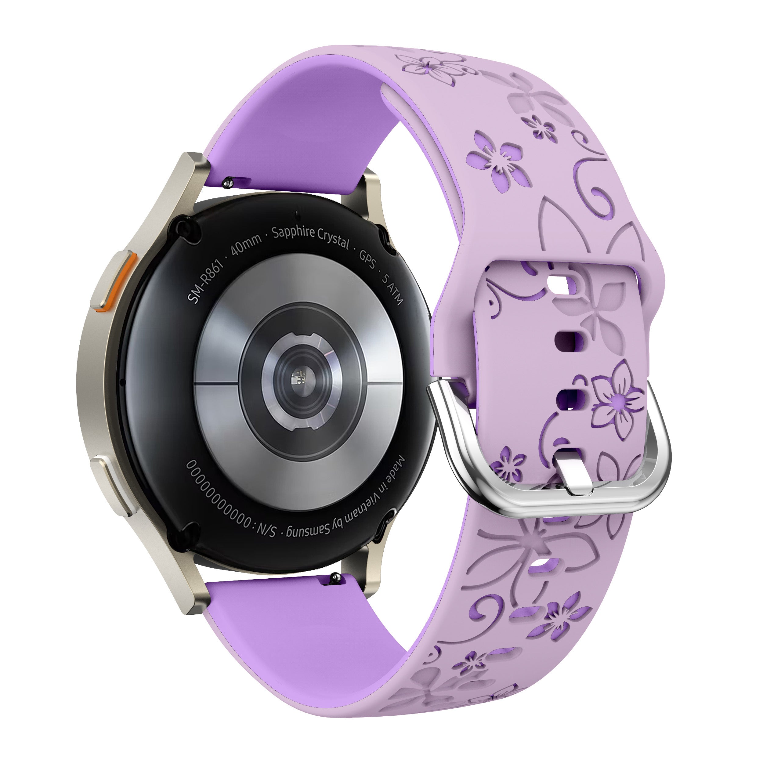 Bracelet silicone à fleurs Huawei Watch GT 7 - 41mm (lavande/violet)