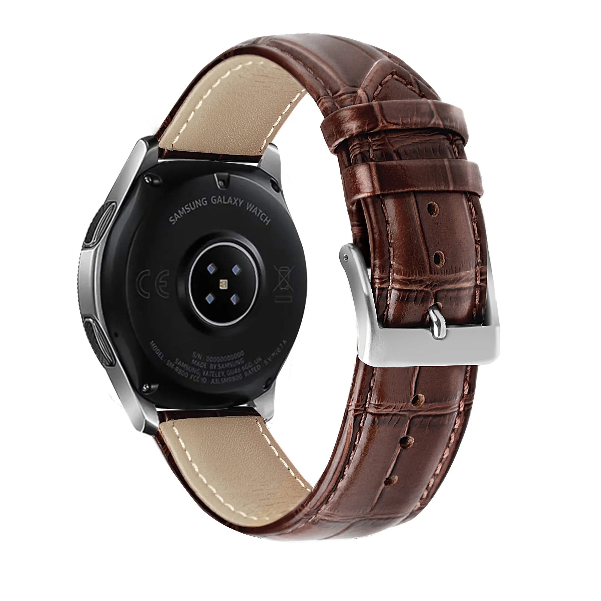 Bracelet cuir crocodile granulé Coros Apex 2 (marron)