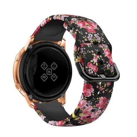 Print Silicone Strap, on a watch, 3/4 rear view