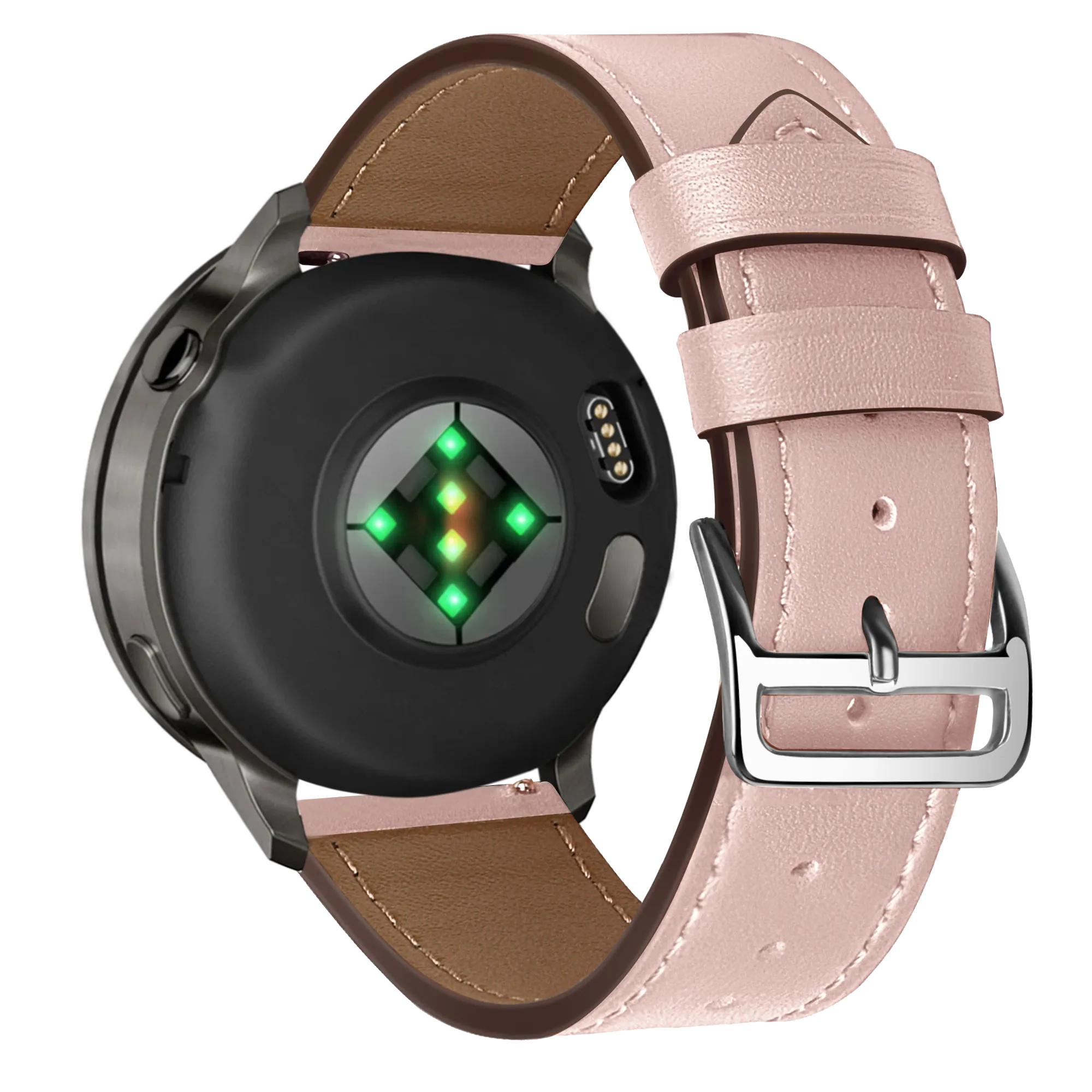 Bandz Bracelet cuir 'Deluxe' Garmin Vivomove Luxe (rose)