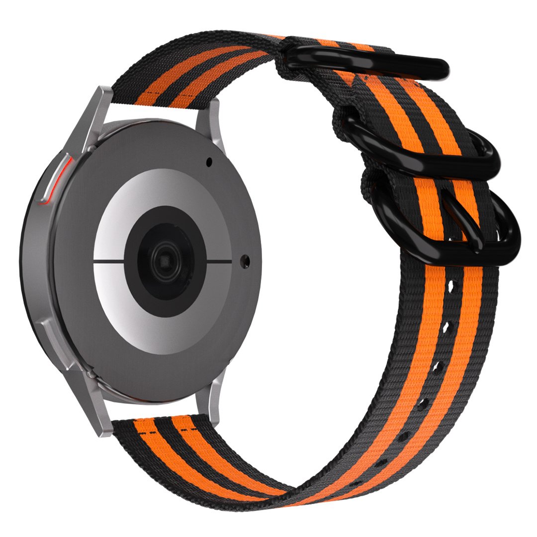 Bracelet nylon avec boucle Samsung Galaxy Watch 4 - 44mm (noir/orange)