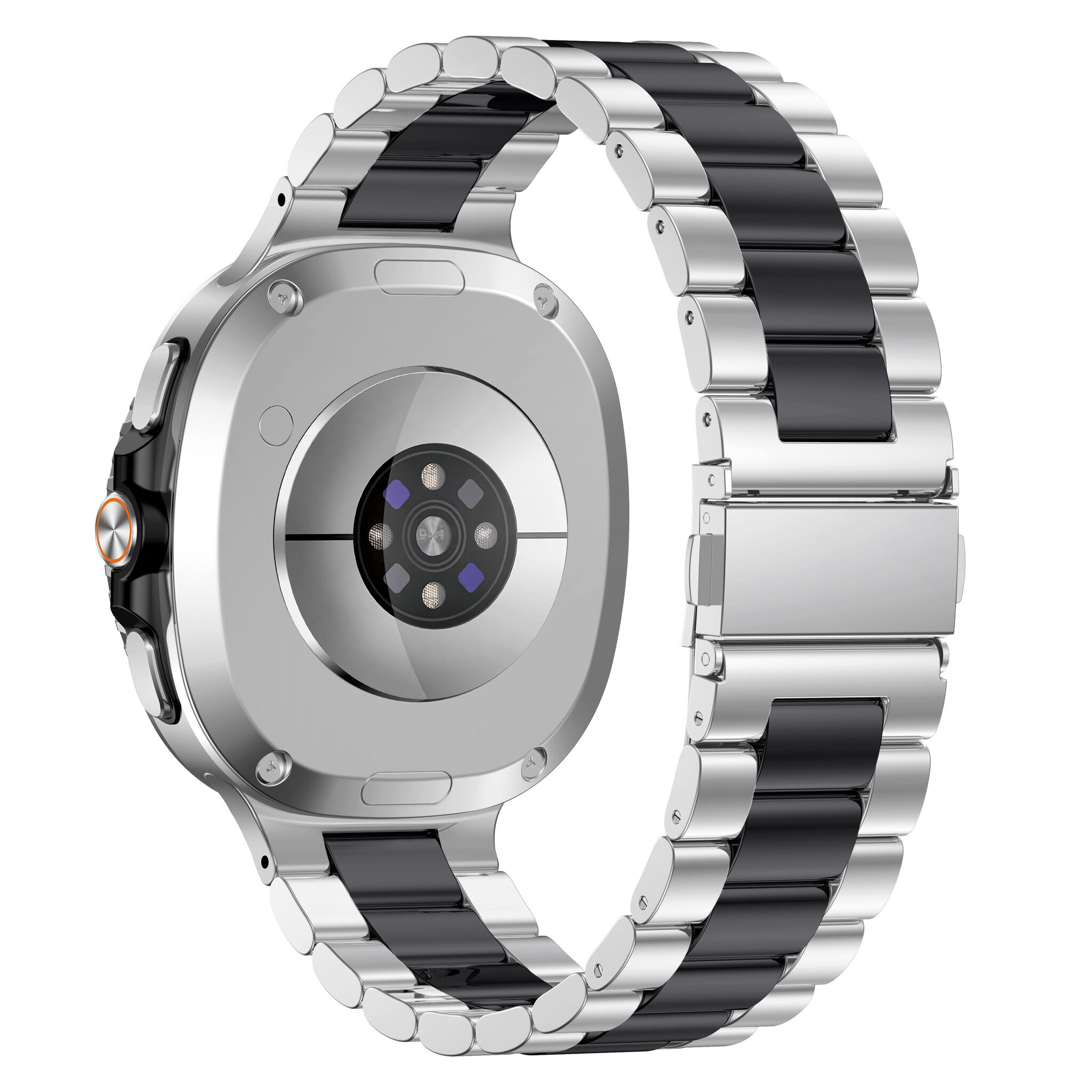 Bracelet acier Samsung Galaxy Watch 8 Classic (argent/noir)