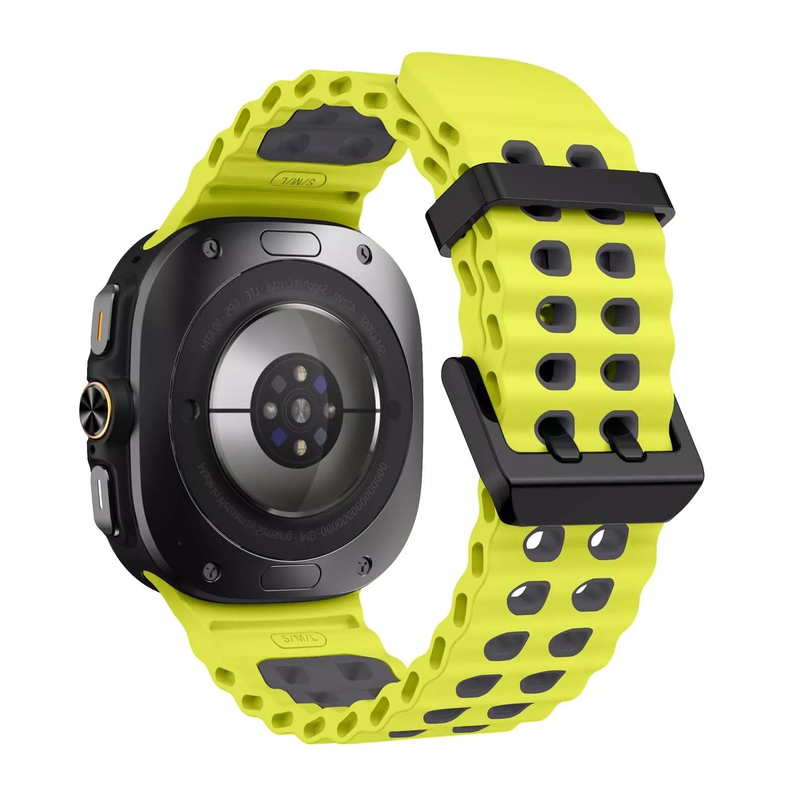 Bracelet silicone Wave Samsung Galaxy Watch Ultra (lime/gris foncé)