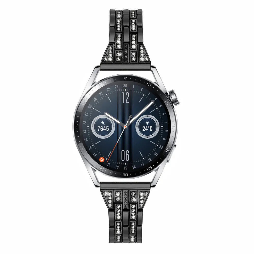 Diamond Steel Strap, on a watch, direct front view