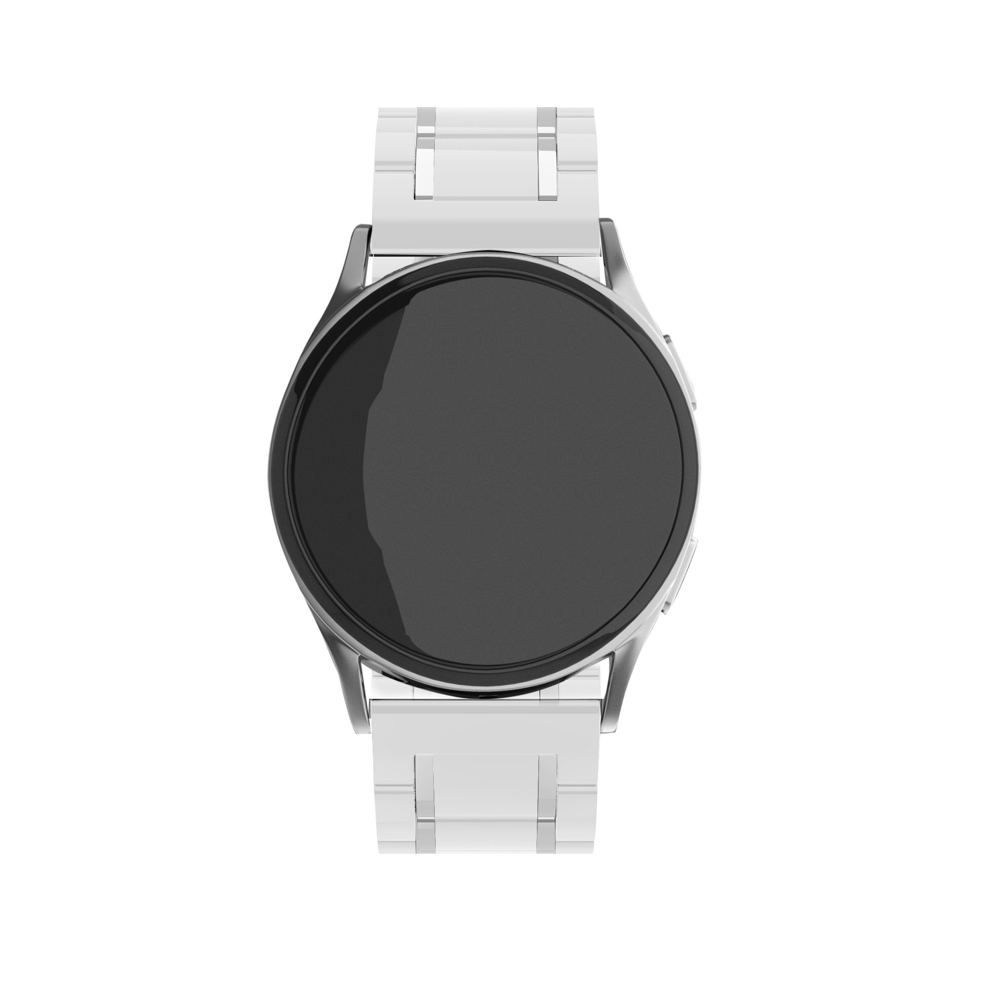 Samsung Galaxy Watch FE Ceramic Link Strap (White/Silver)