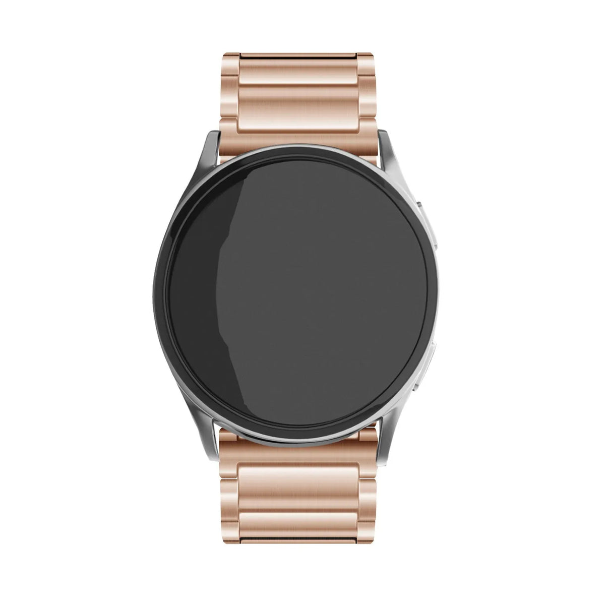Titanium Strap, rose gold, on a watch, direct front view