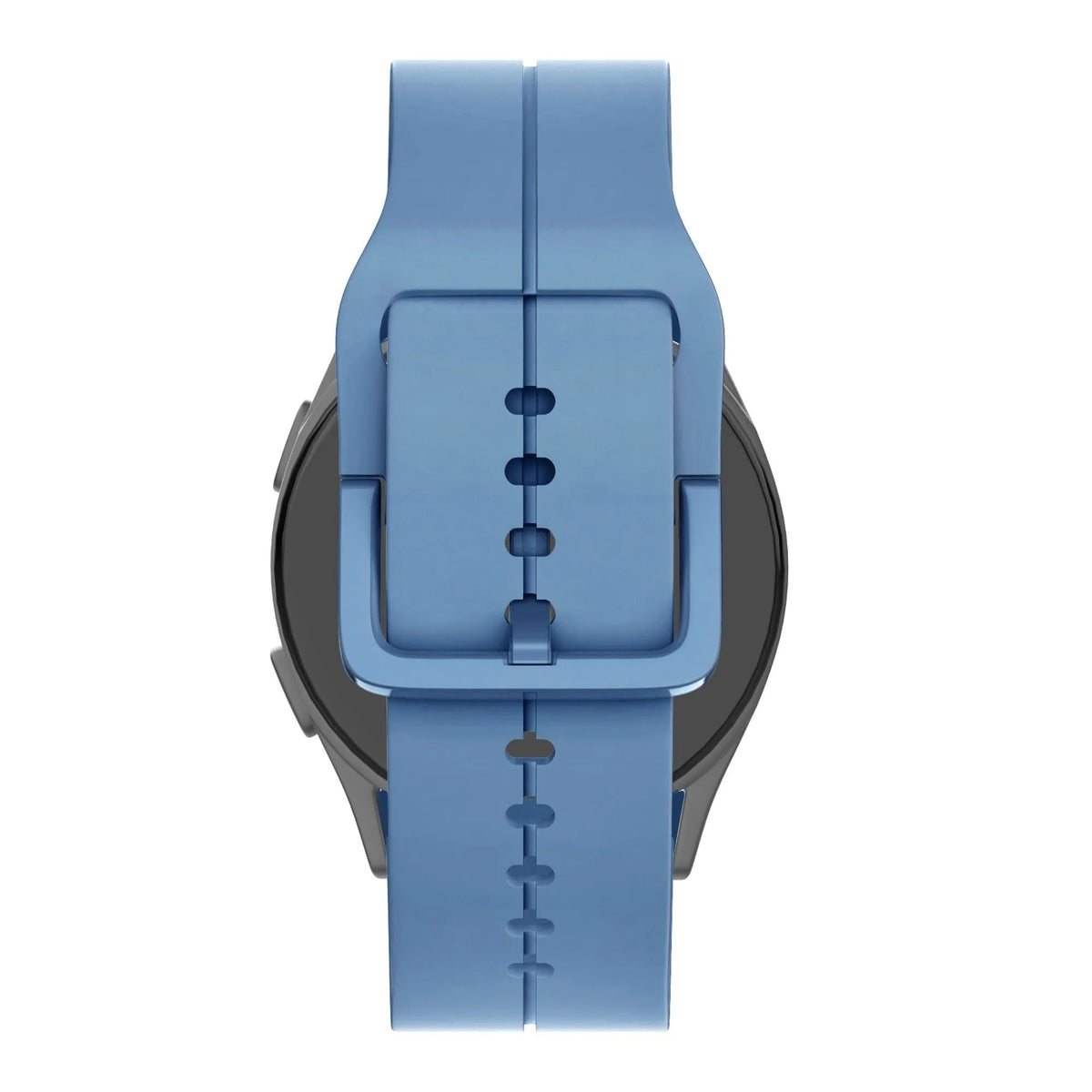 Silicone Strap 'Extreme', grey-blue, on a watch, direct rear view