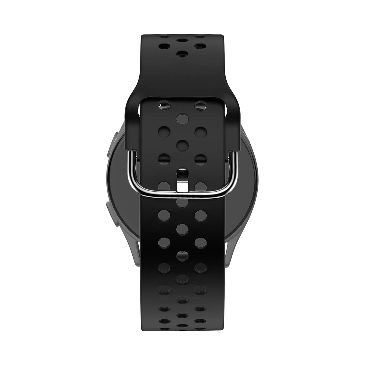Silicone Sport Strap 'Air', black, on a watch, direct rear view