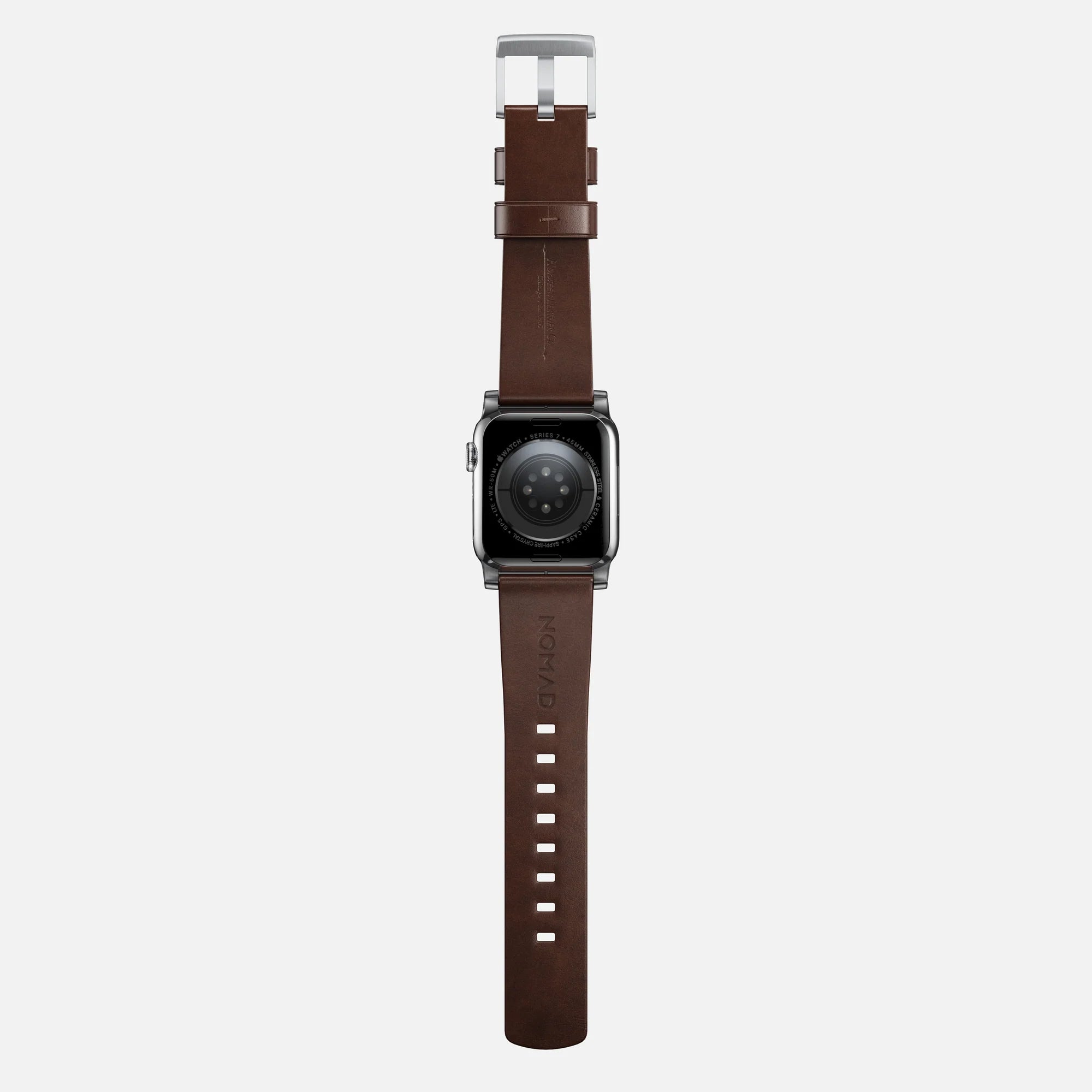 Nomad Bracelet cuir moderna Apple Watch (marron/argenté)