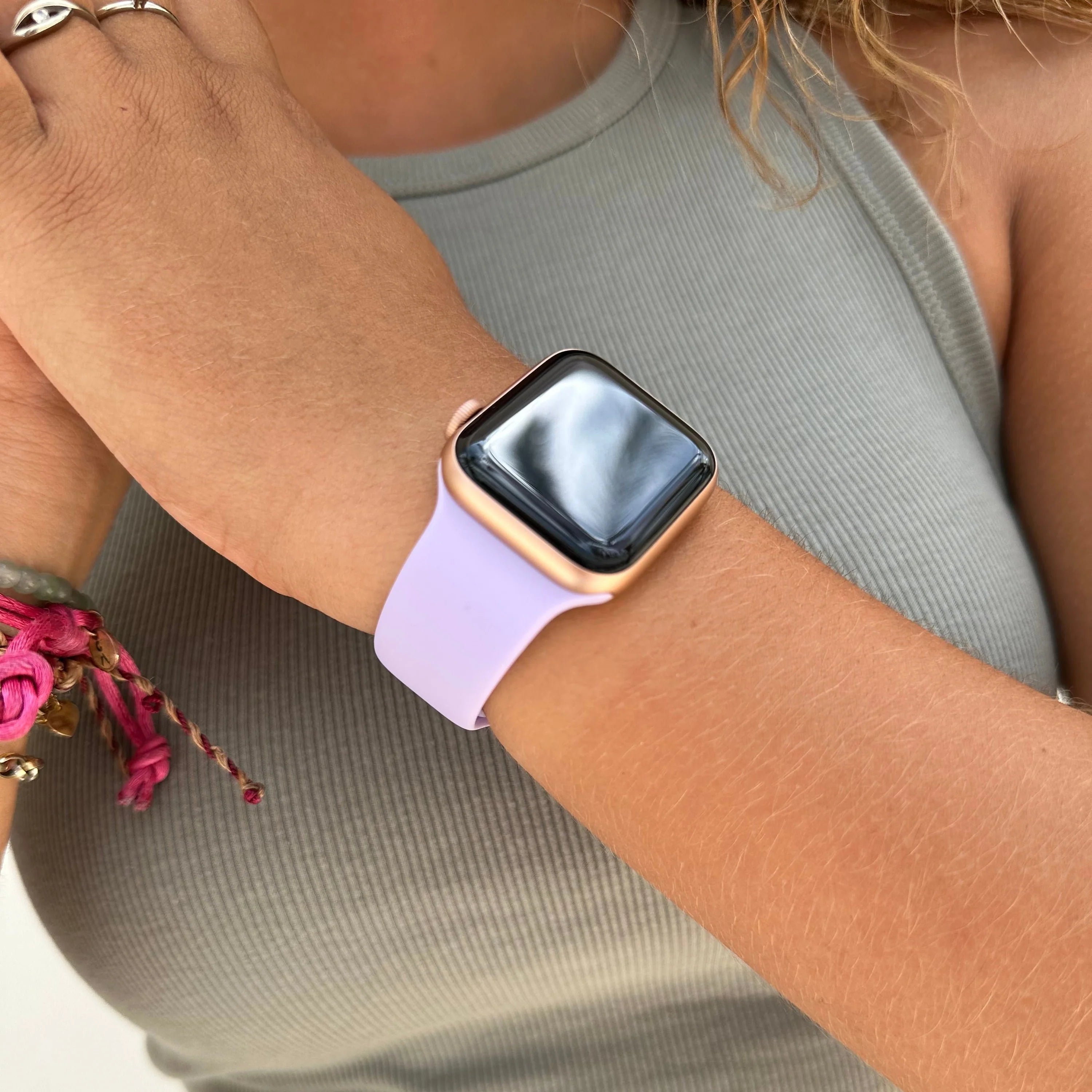 Bracelet silicone Apple Watch (lilas)