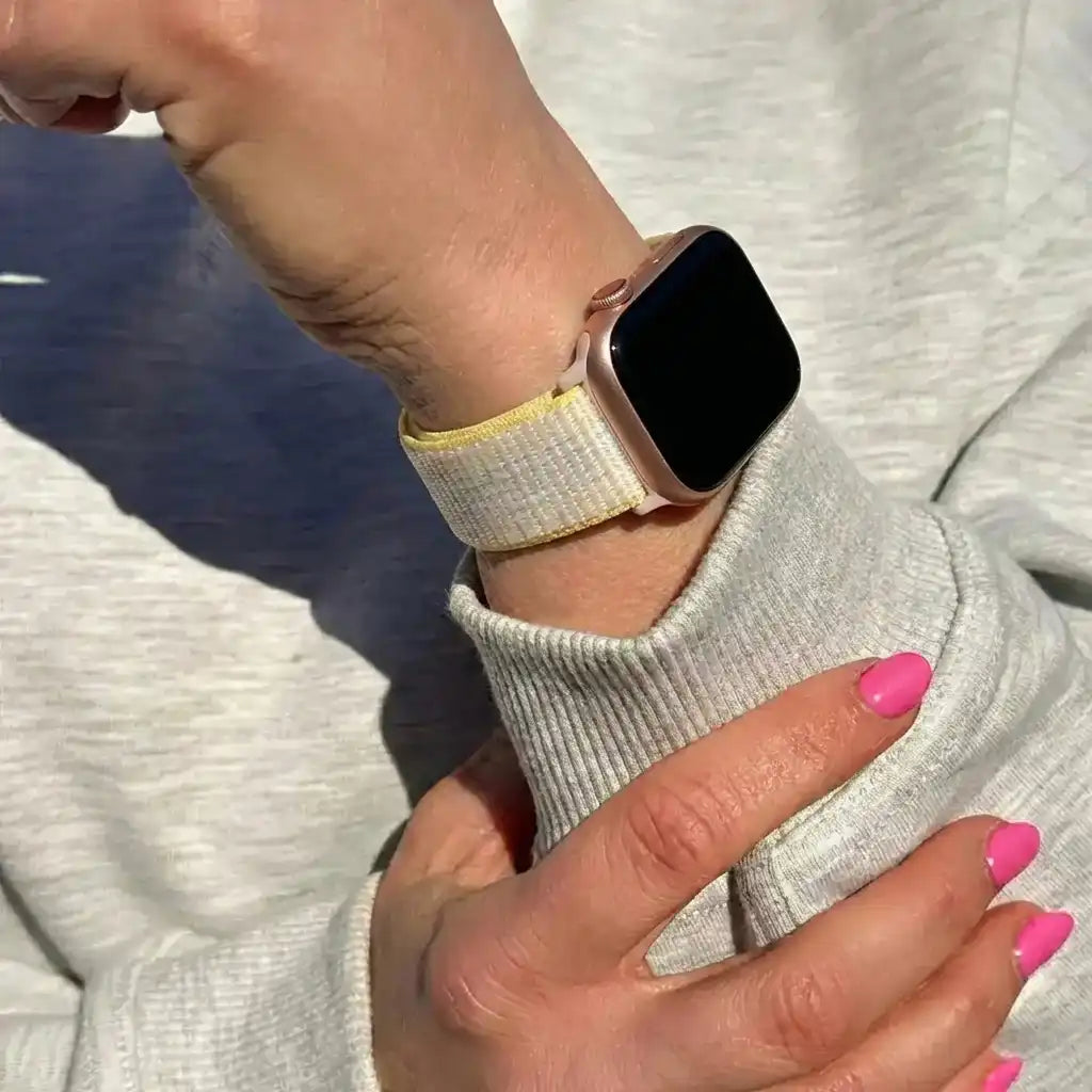 Bracelet Apple Watch nylon (lumière stellaire melange)