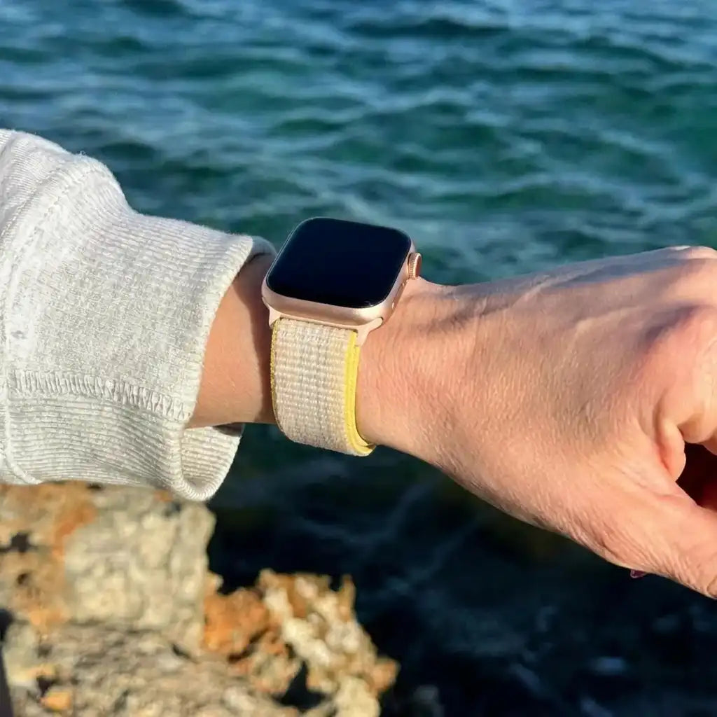 Bracelet Apple Watch nylon (lumière stellaire melange)