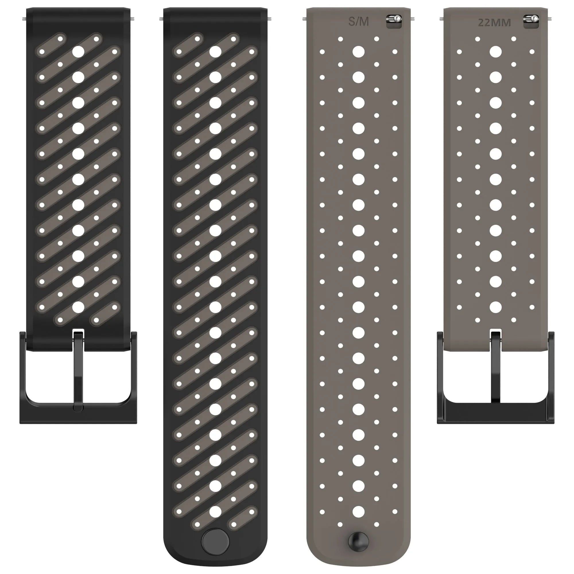 Bracelet silicone à rayures Oppo Watch S (gris)