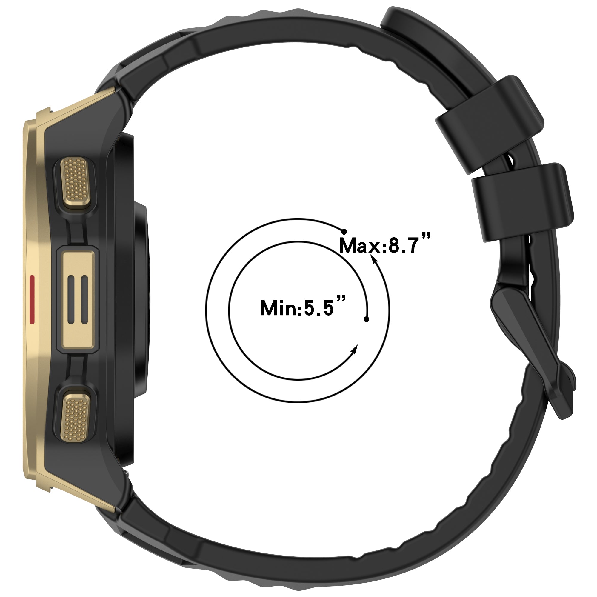 Bracelet silicone Amazfit T-Rex 3 Pro - 44mm (noir)