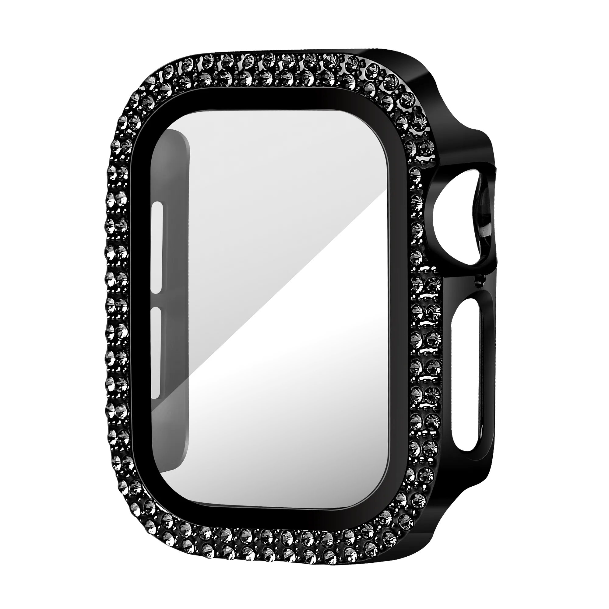 Bandz Coque diamant avec verre Apple Watch 10/11 - 42mm (noir)