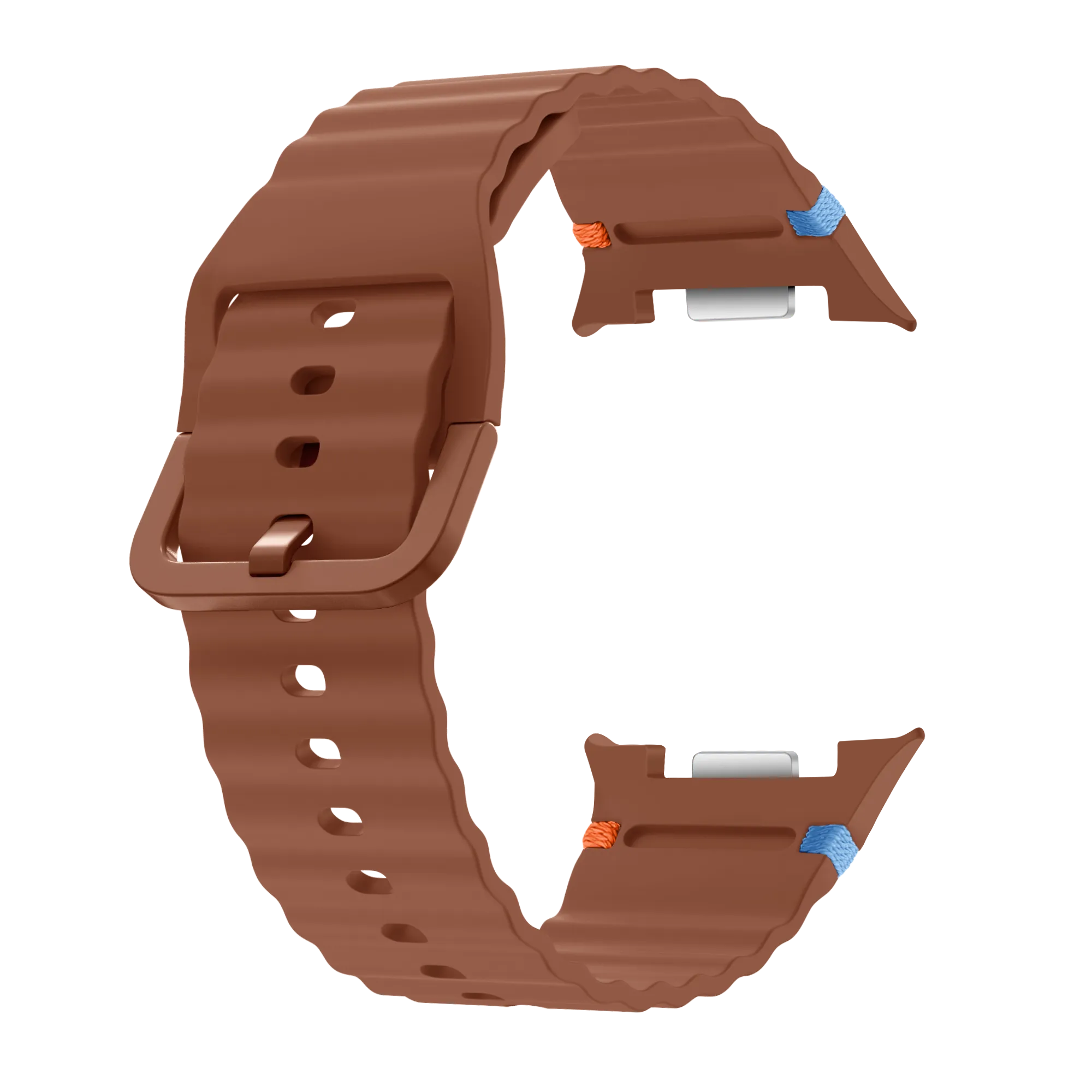Bracelet silicone ondulé Samsung Galaxy Watch 8 Classic (marron)