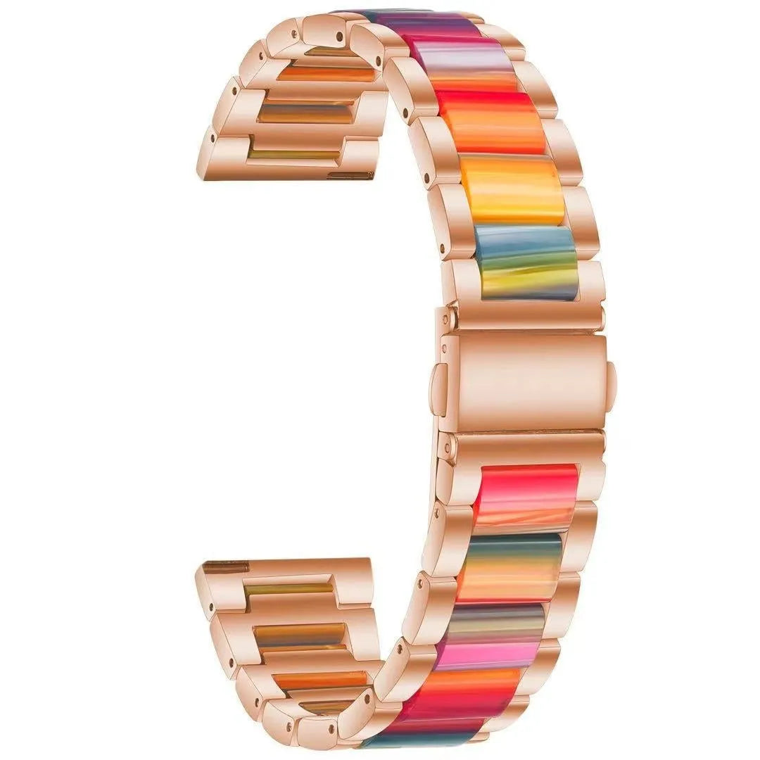 Bracelet résine et acier Amazfit Active 2 (rose or/coloré)