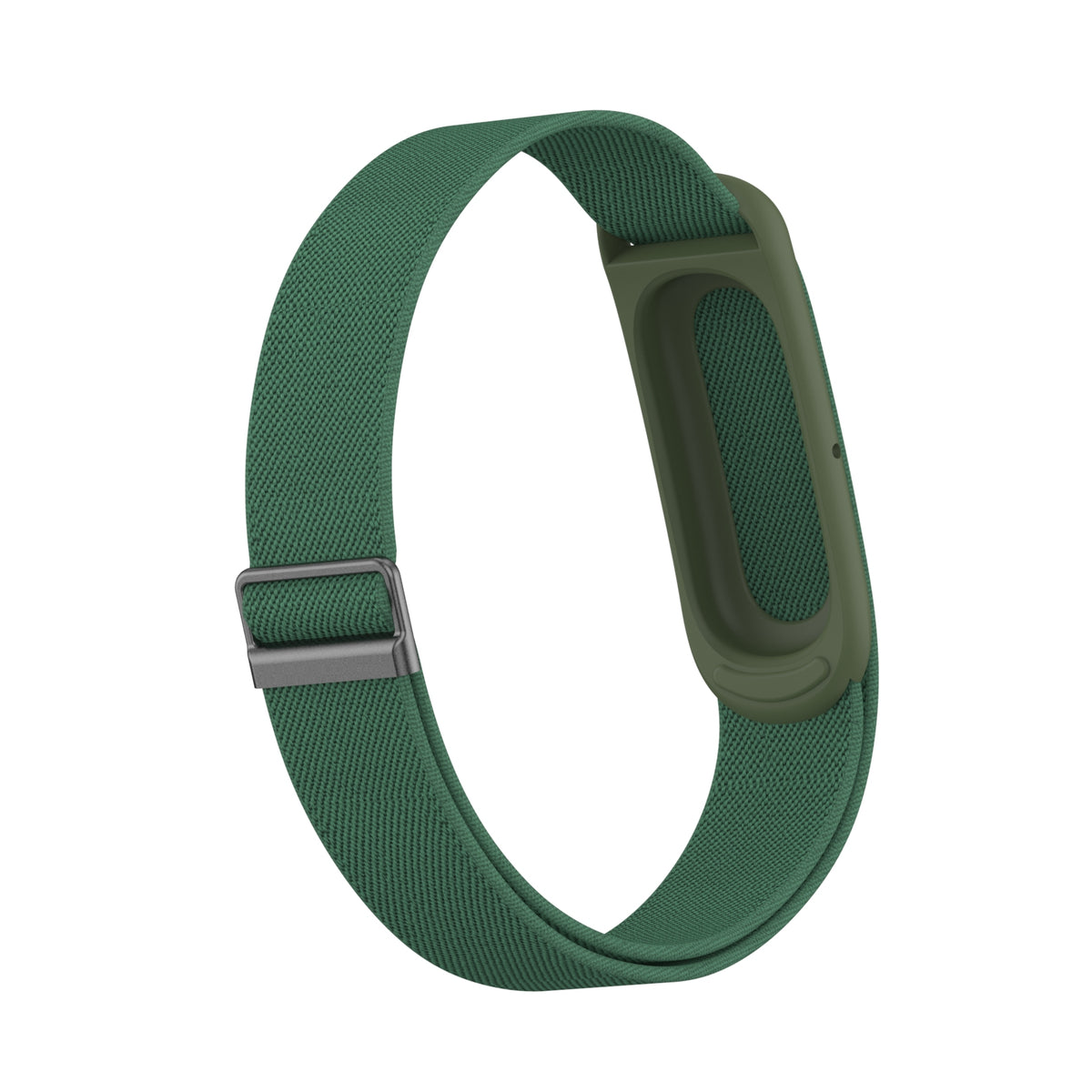 Nylon Elastic Biceps Bracelet, army green, without a watch, 3/4 front view