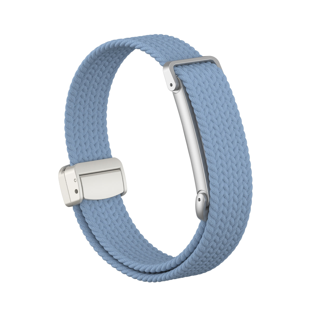 Nylon Braided Strap with D-Buckle, mist blue, without a watch, 3/4 front view