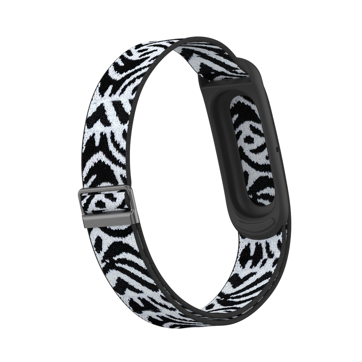 Nylon Elastic Strap, white leopard, without a watch, 3/4 front view
