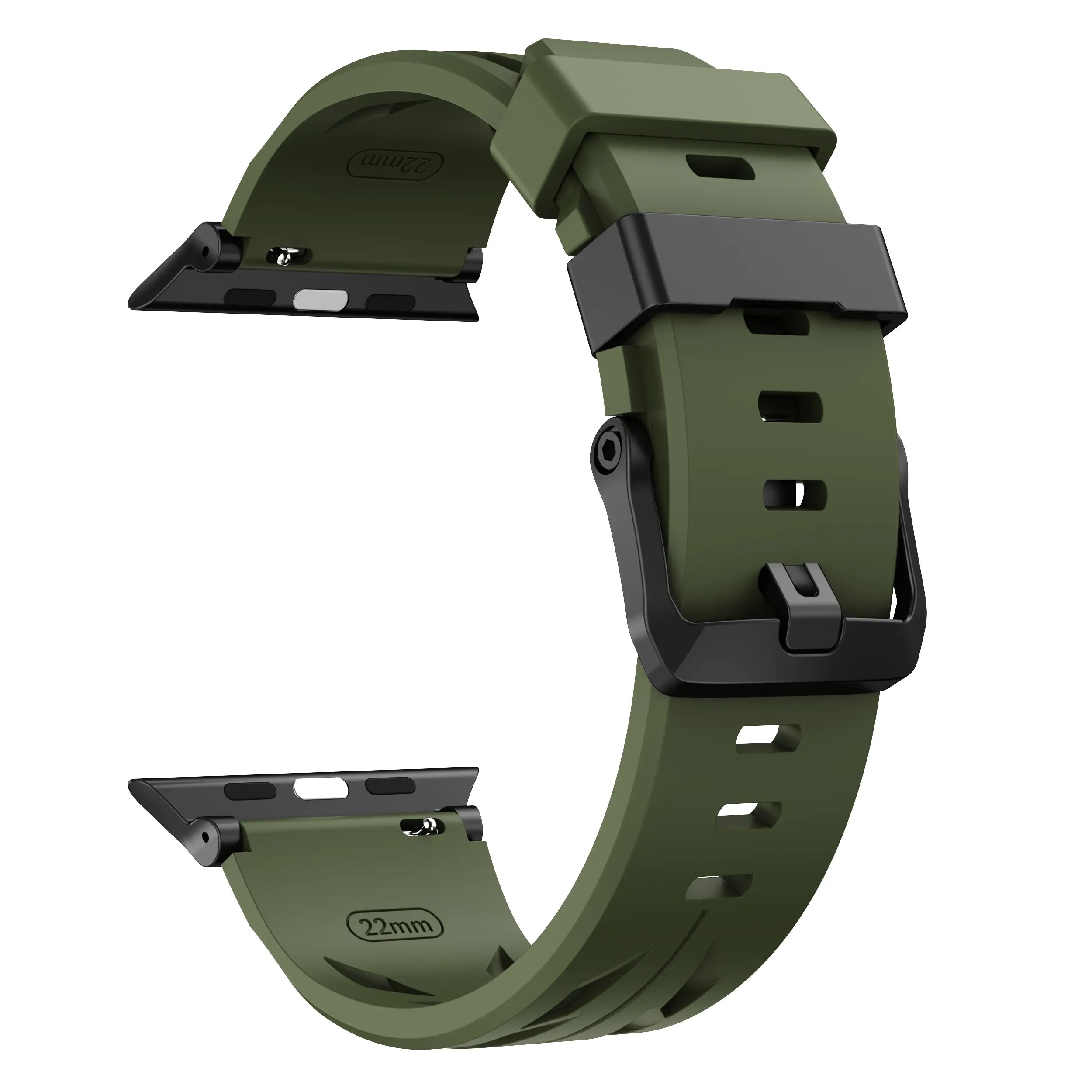 Bracelet silicone race Apple Watch (vert militaire)