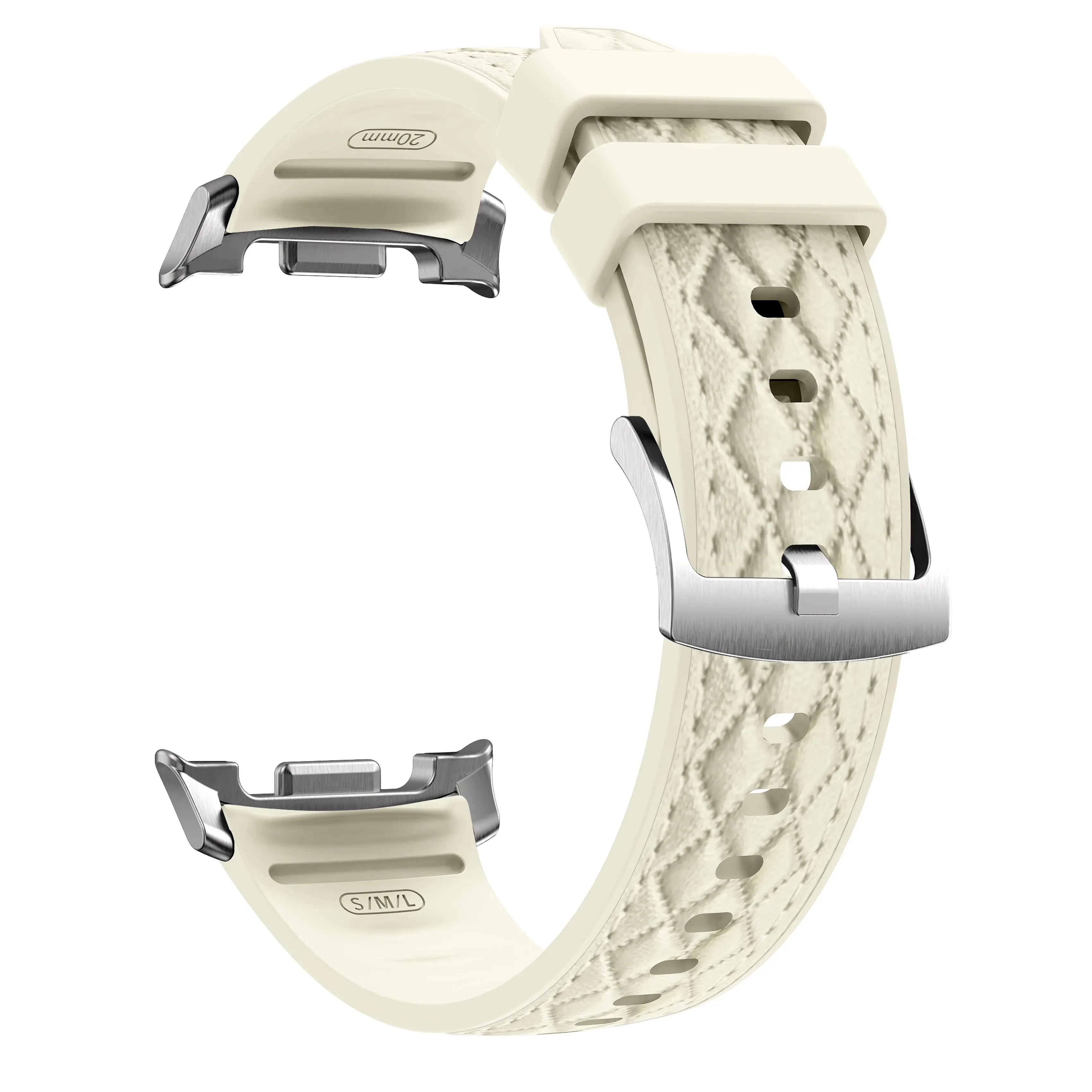 Bracelet cuir hybride diamond Samsung Galaxy Watch 9 - 44mm (beige)