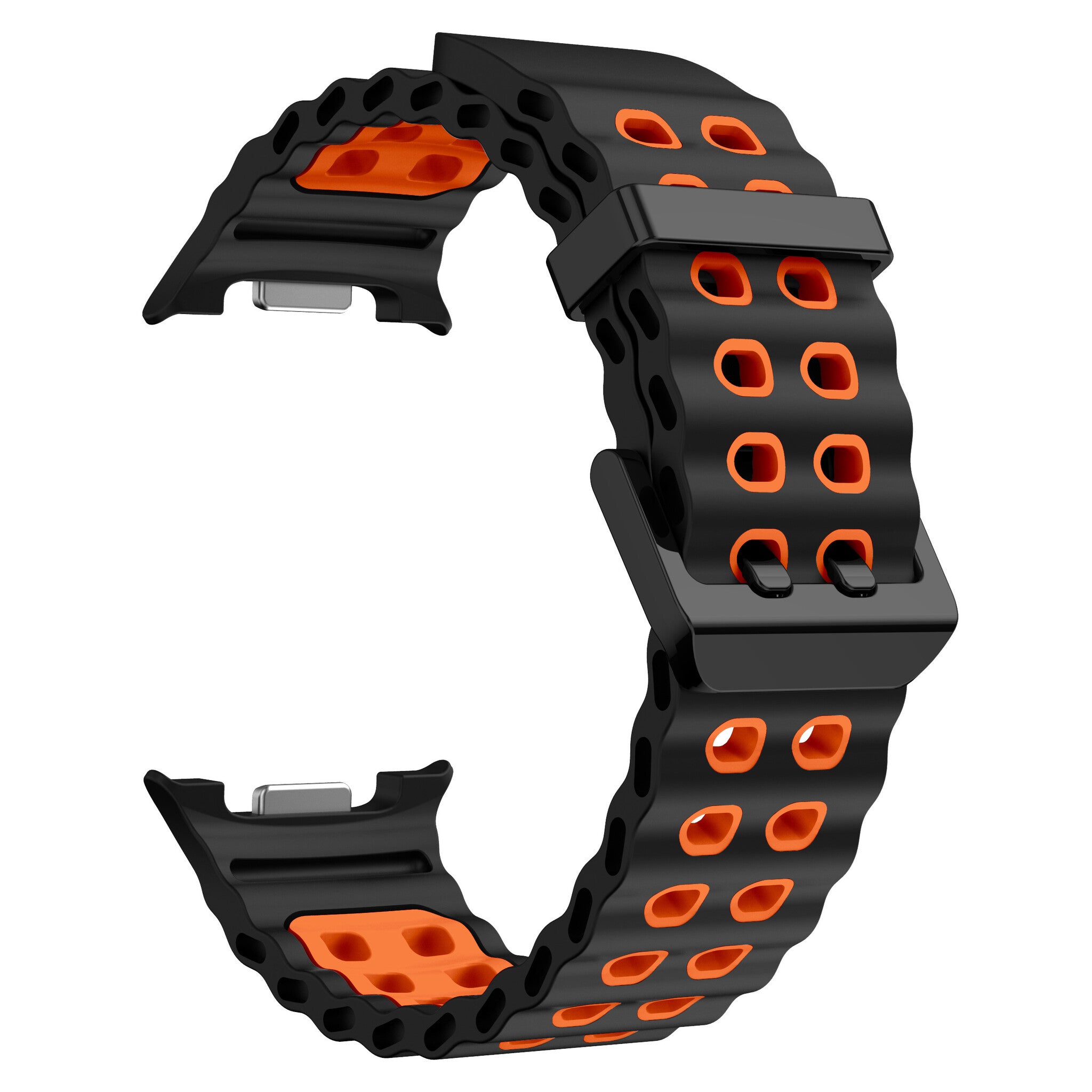 Samsung Galaxy Watch 9 - 44mm Ocean Strap (Black/Orange)