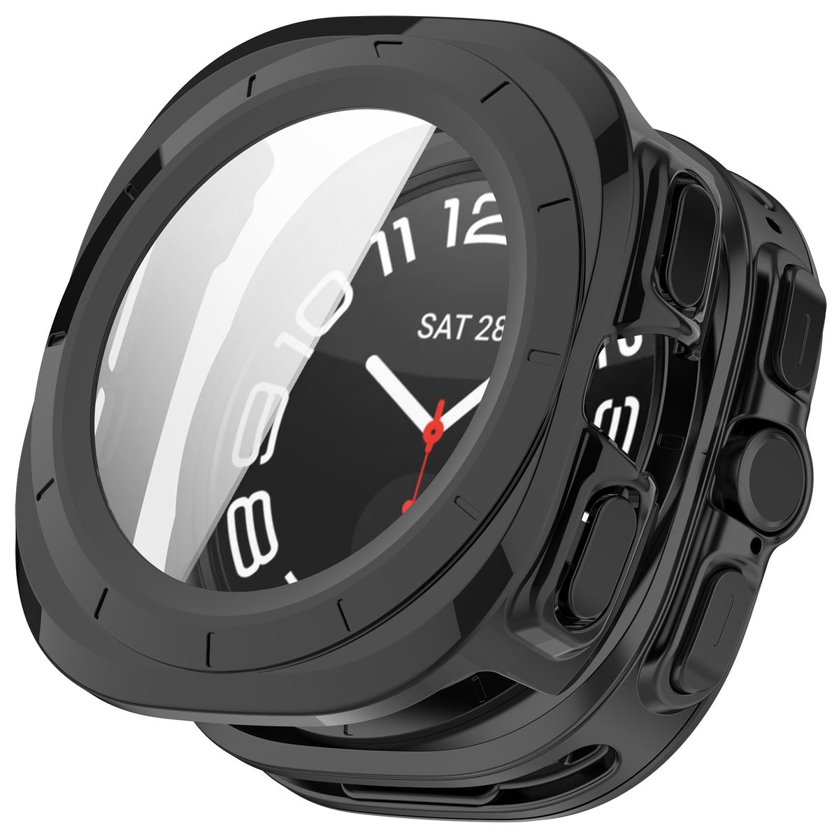 Coque rigide avec verre Samsung Galaxy Watch Ultra 2 (noir)