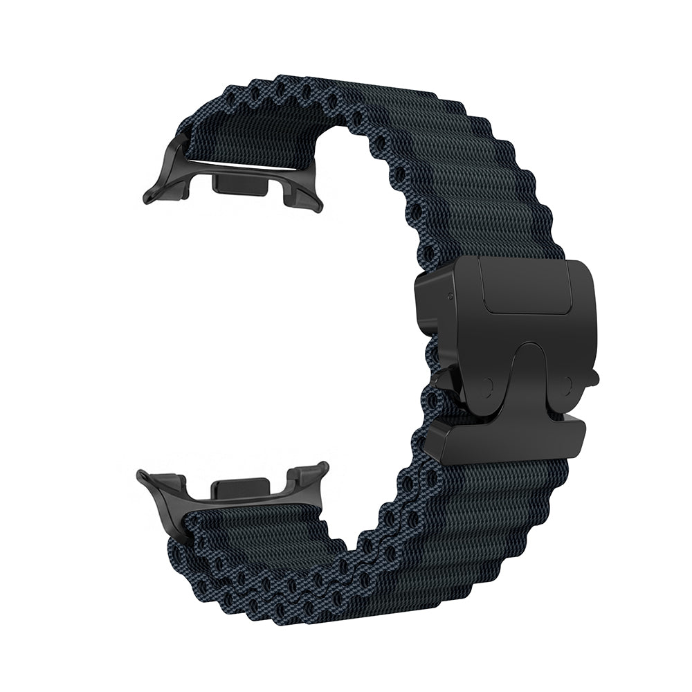 Bracelet nylon Outdoor avec boucle en P Samsung Galaxy Watch 8 Classic (noir avec noir)