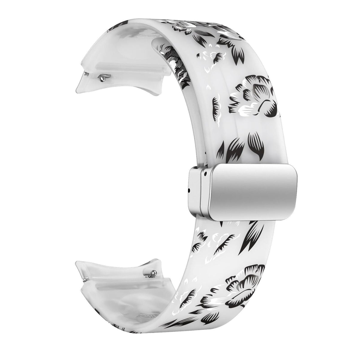 Silicone Magnetic Patterned Strap, without a watch, 3/4 front view