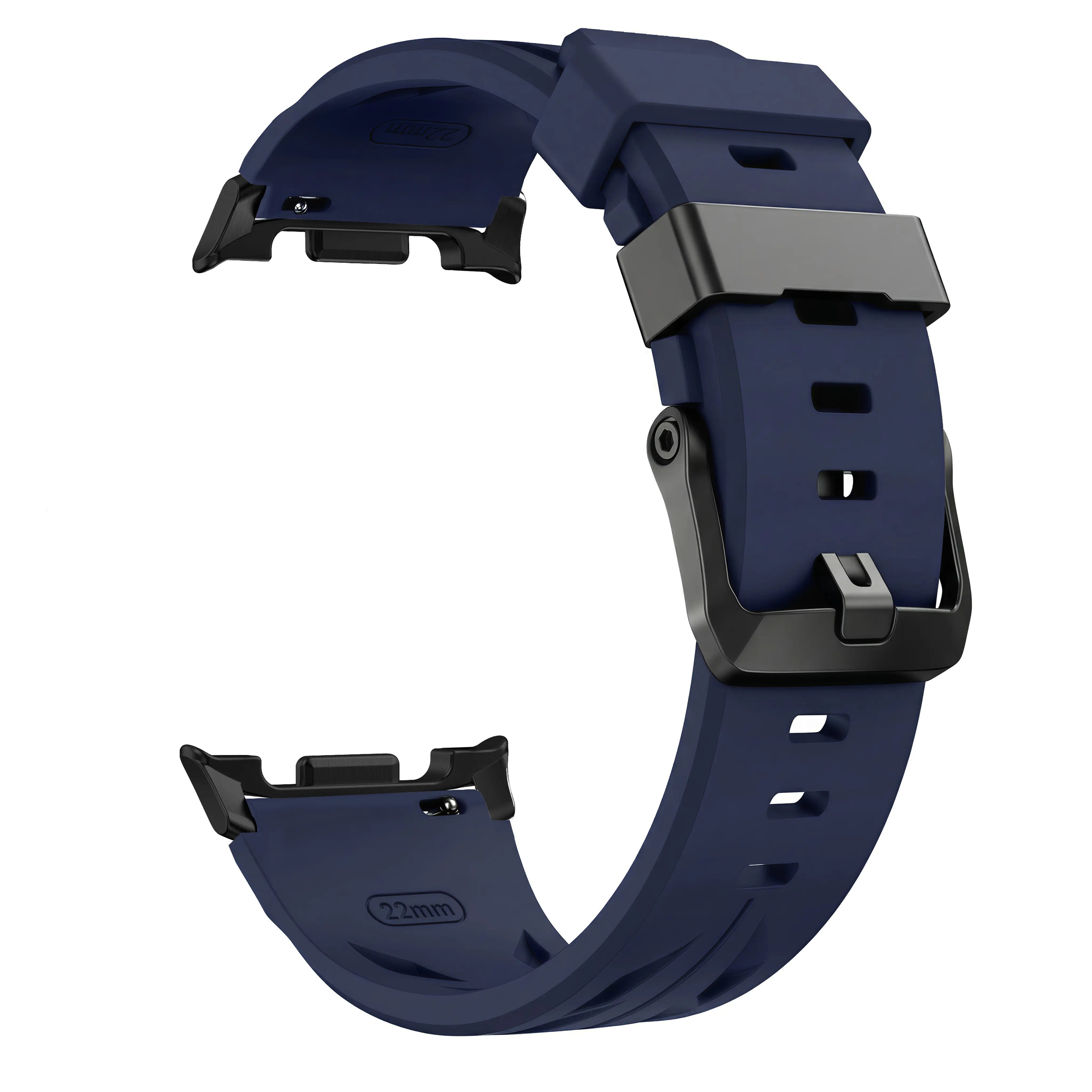 Race Silicone Strap, dark blue, without a watch, 3/4 front view