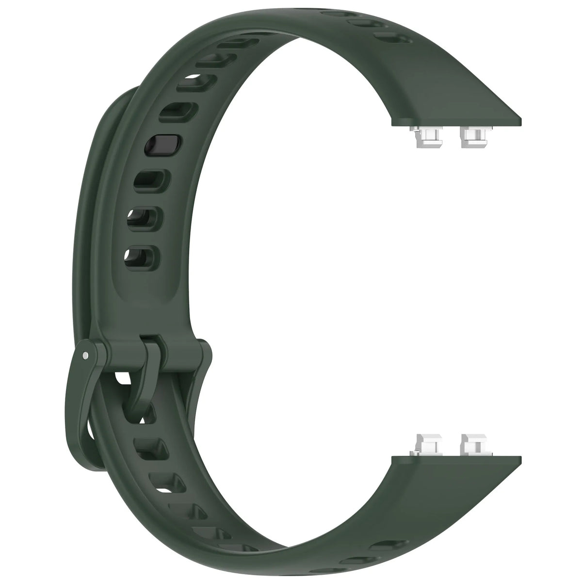 Silicone Strap, dark green, without a watch, 3/4 front view