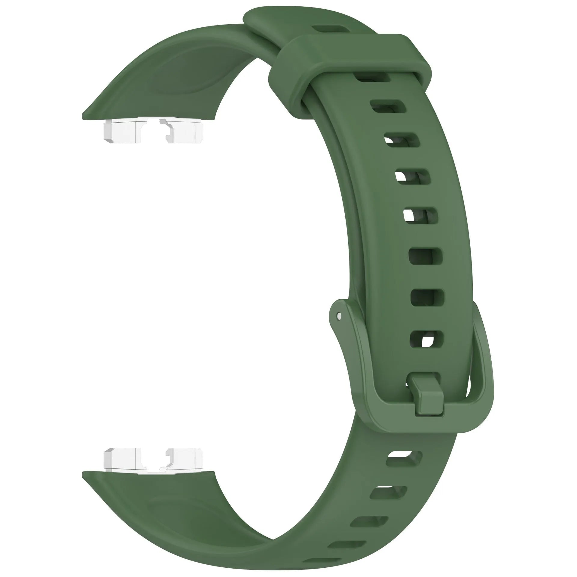 Silicone Strap, dark green, without a watch, 3/4 front view