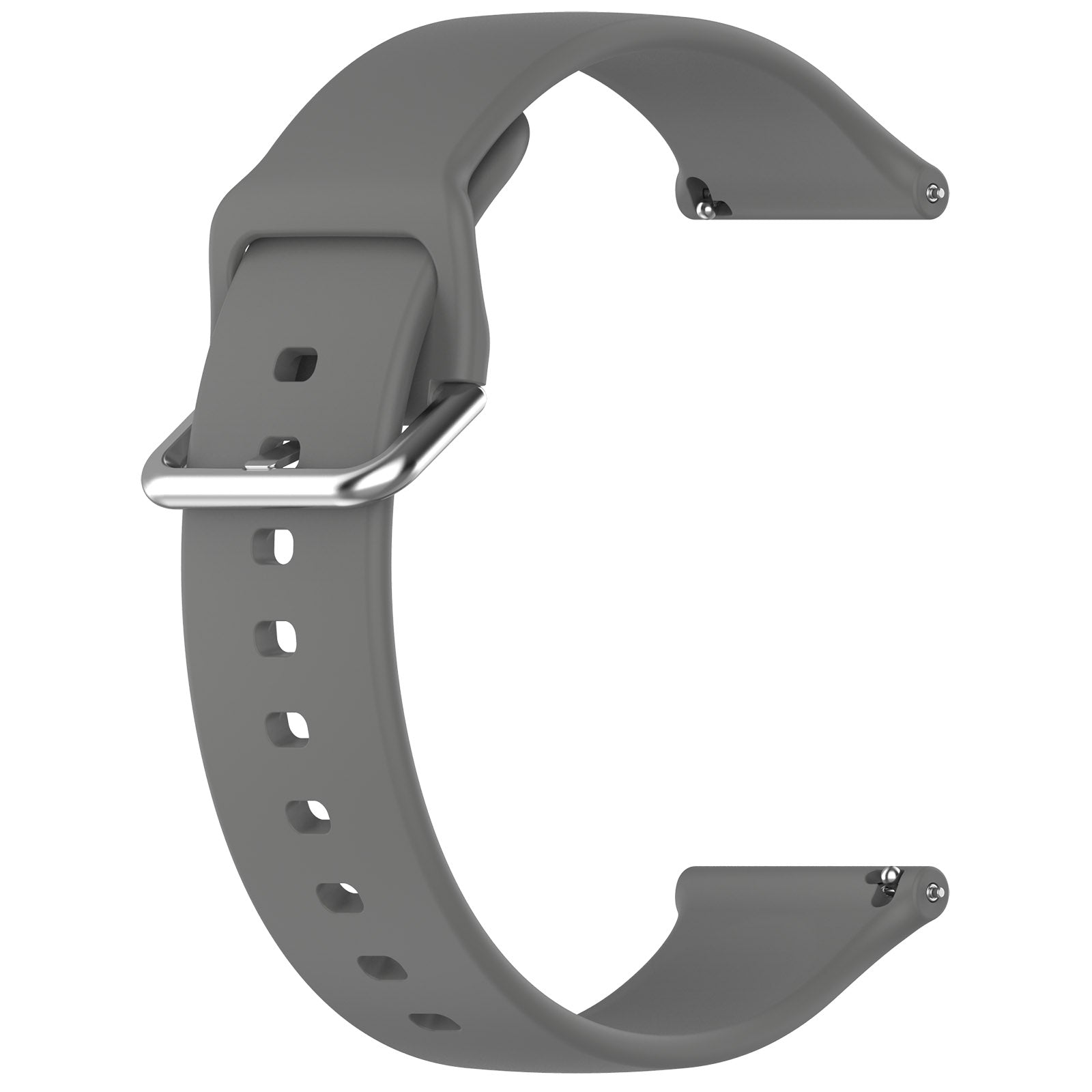 Bracelet silicone avec boucle universel 24mm (gris foncé)