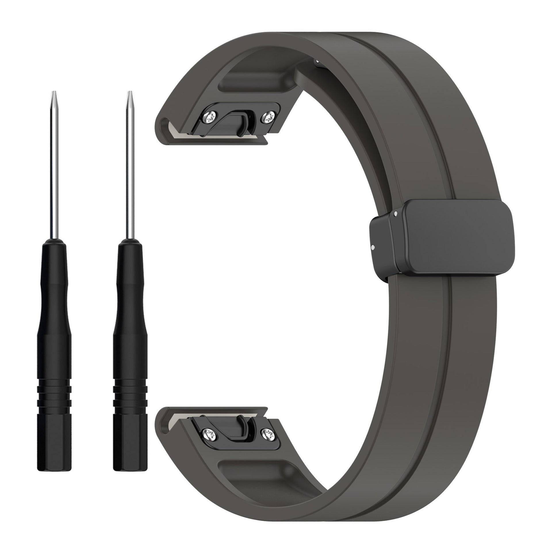 Bracelet silicone avec boucle-D Garmin Fenix 3 (gris foncé)