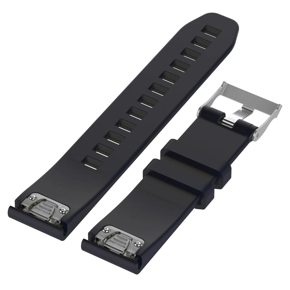 Glossy Silicone Strap, dark blue, without a watch, 3/4 front view
