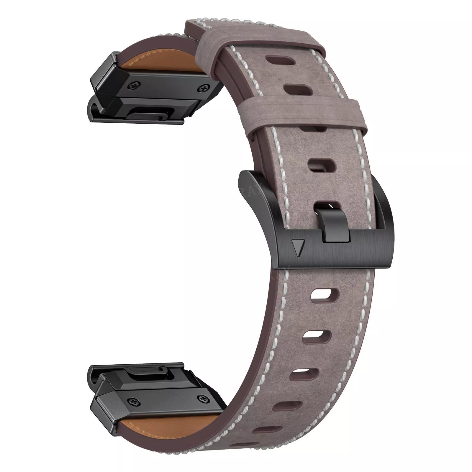Bracelet en cuir authentique Garmin Fenix 5 / 6 (gris)