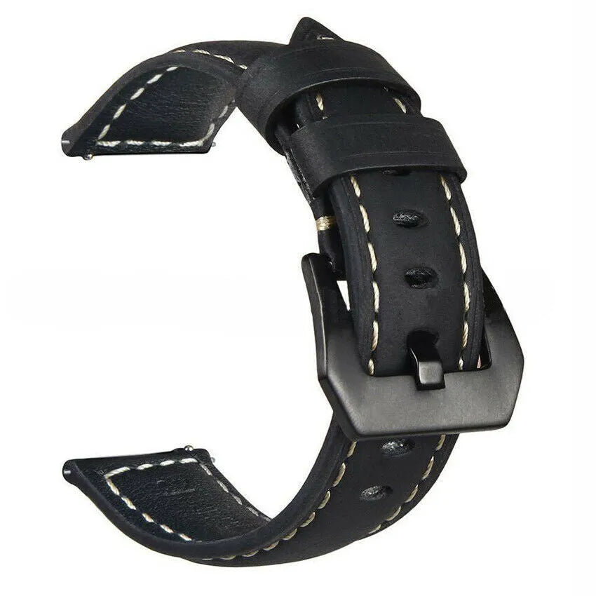 Leather Strap, black, without a watch, 3/4 front view