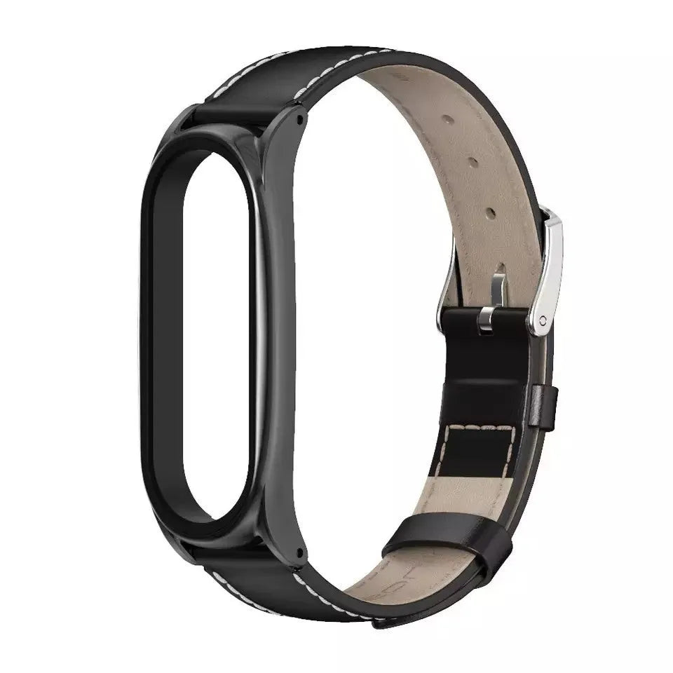 Modern Leather Strap, black, without a watch, 3/4 front view